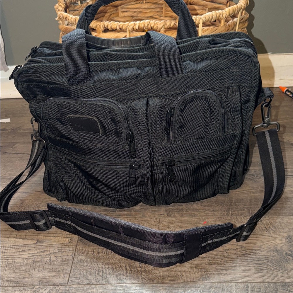 Tumi Black Briefcase with Shoulder Strap